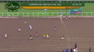 На ипподромах Перу национальная забастовка беговых лошадей, поэтому жокеи вынуждены скакать без них