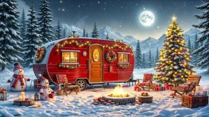 Фон для расслабления. Рождество и уютный вечер у костра. Новогодняя атмосфера