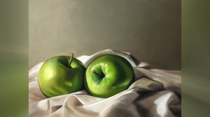 🍏🎨Реалистичная картина маслом для начинающих | Рисуем под музыку 🎵 | АртГейм МК🍏