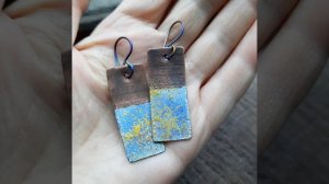 Горячая эмаль на меди. Серьги