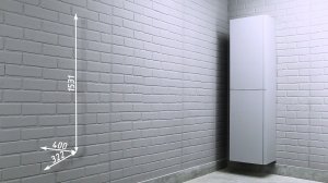 Пенал подвесной 40 Graffo без ящика светло-серый матовый левый/правый Домино