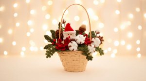 НОВОГОДНЯЯ КОРЗИНКА ИЗ СИНЕЛЬНОЙ ПРОВОЛОКИ