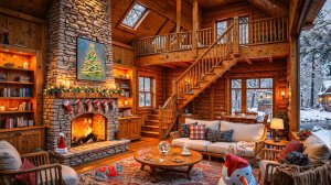 Теплый камин в доме ❄️ Уютный домик в лесу и рождественская атмосфера 🎄🔥