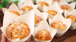 Яблочные маффины! За 10 минут! Всё смешать и поставить в духовку!