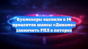 Букмекеры оценили в 14 процентов шансы «Динамо» закончить РПЛ в пятерке
