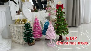 Своими руками 5 елочек 🎄 из пушистой проволоки 🎄