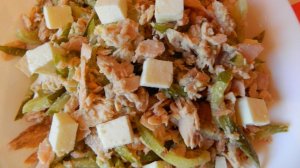 Новогодний салат РАЗДОЛЬЕ с горбушей