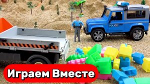 МУЛЬТИКИ ПРО МАШИНКИ И ИГРУШКИ ДЛЯ ДЕТЕЙ 🚗 СТРОИМ МОСТ ИЗ КОНСТРУКТОРА И ИГРАЕМ С ЖИВОТНЫМИ