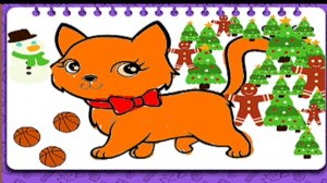 Красим котёнка. игра развивашка для детей