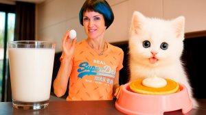 Утро с котенком Кефиром: весёлые шалости, купание и вкусные оладушки на завтрак!
