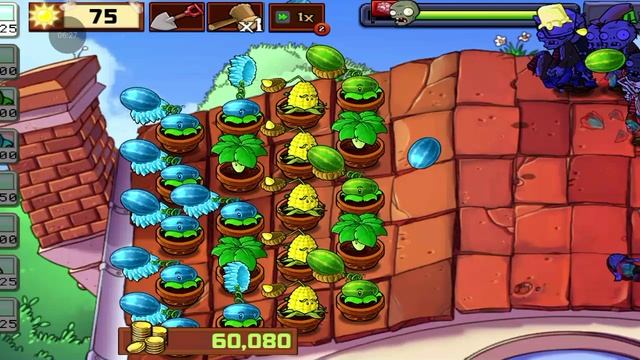 Прохожу пазл "Последний день - крыша" в PVZ 1