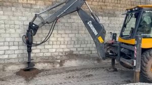 Комплект гидробура Exten RX8, шнек D300 на экскаваторе-погрузчике Cukurova 884