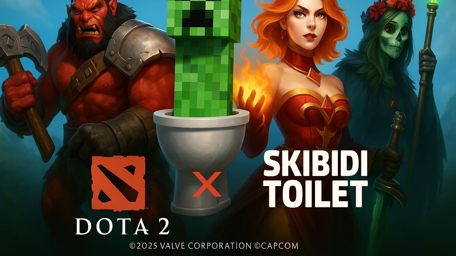 DOTA 2 and SKIBIDI TOILET смотреть онлайн