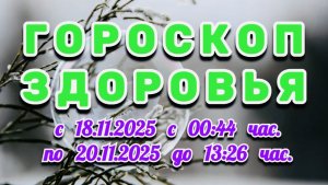 "ГОРОСКОП ЗДОРОВЬЯ": с 18 по 20 НОЯБРЯ 2025 года!!!