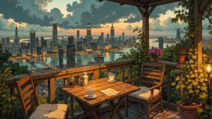 Rainy Tokyo Balcony Nights Lofi Beats Cozy Vibes for Study Sleep Relaxation
