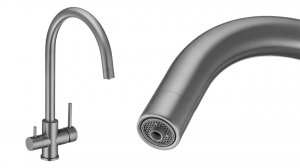 Распаковка смесителя для кухни 2в1 Swedbe Selene Plus в цвете графит 8051GT