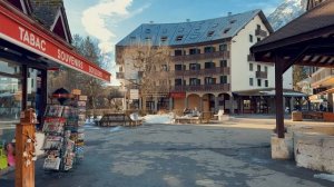 Франция. Прогулка по городу Шамони-Мон-Блан в Альпах