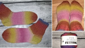 Носочки из пряжи форза фестиваль 🧦 мои впечатления