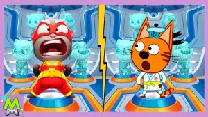 Три Кота против Говорящего Тома.Спортсмены и Супергерои в Гонках на Скорость.Кто Быстрее