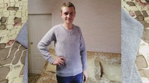 ПРОСТОЙ ДЖЕМПЕР СПИЦАМИ __ КРАТЕНЬКО