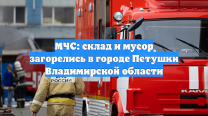 МЧС: склад и мусор загорелись в городе Петушки Владимирской области