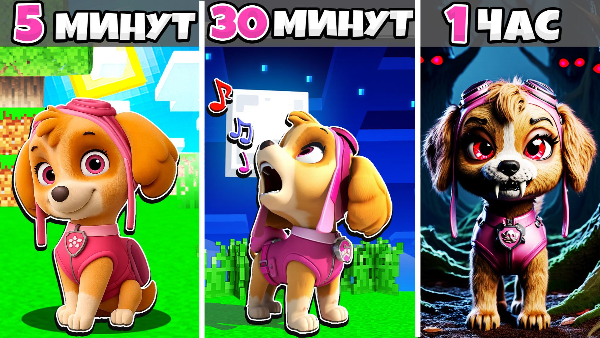 😲 КАК МЕНЯЛАСЬ ДЕВУШКА ВАМПИР СКАЙ ЩЕНЯЧИЙ ПАТРУЛЬ В МАЙНКРАФТ?