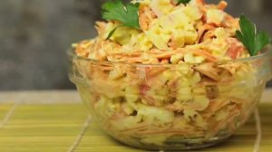 ЗА 1 минуту! КРАБОВЫЙ САЛАТ "5 ПАЛЬЦЕВ". НЕОБЫЧНО ВКУСНО, СЫТНО И НЕДОРОГО.