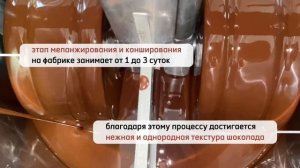 Видео с производством темного шоколада на фабрике