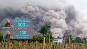 Мощное извержение вулкана произошло в Индонезии, люди спасаются бегством