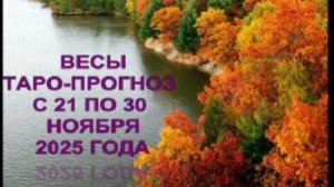 ВЕСЫ ТАРО-ПРОГНОЗ С 21 ПО 30 НОЯБРЯ 2025 ГОДА