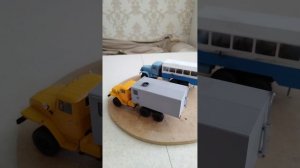две модели сразу:  Краз 255 Вахтовый Автобус и Урал 43204 ППУ( передвижная паровая установка)