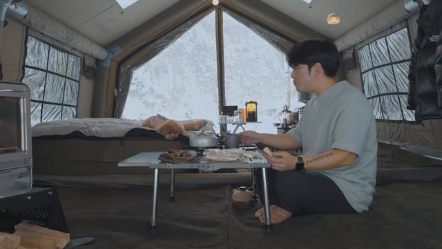 Поход в дикую природу, экстремальный кемпинг, зима @40864982384