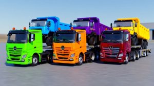 Разноцветные Грузовики и Трактора для Детей! Мультики про Машинки и Тягачи — Катаемся и Развиваемся