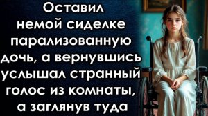 Оставил немой сиделке парализованную дочь, а вернувшись услышал странный голос из комнаты а заглянув