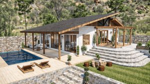 Идеальный коттедж 10x11 м с бассейном! 💦 3 спальни и приватный двор для отдыха