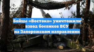 Бойцы «Востока» уничтожили взвод боевиков ВСУ на Запорожском направлении