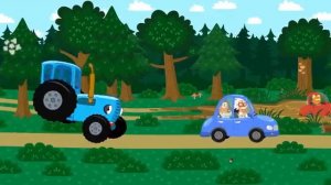 синий трактор, песенки для детей! машина для професора