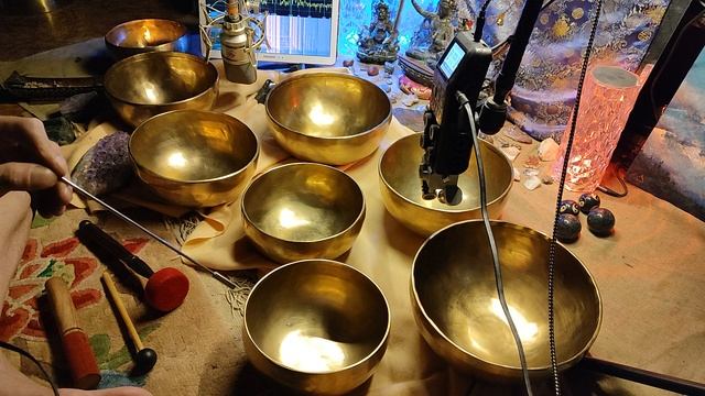 нотный набор чаш 5 металлов