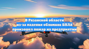 В Рязанской области из-за падения обломков БПЛА произошел пожар на предприятии