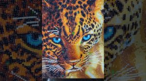 леопард. картина из страз 40/50 на подрамнмке