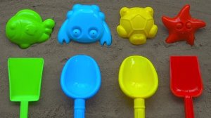 Учим Названия Цветов с Морскими Животными и Цветными Лопатками и Детскими  Песенками : Игрушки