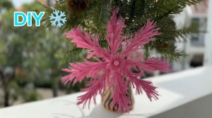 Снежинка из зубочисток и фоамирана 💖💕🩷