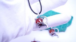 Подвеска Котёнок посеребрение сердолик натуральный камень кулон котик кошка 625