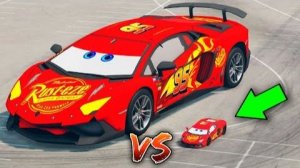 Большой Lamborghini Lightning Mcqueen ПРОТИВ маленького Lamborghini Lightning Mcqueen - что лучше?
