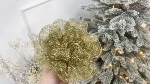 Ёлочное украшение АЖУРНАЯ РОЗА, золотой, 25 см, F0002-золотой