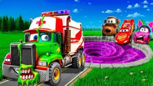 Молния становится зомби после падения в портал! Эпический эксперимент с портальной ямой BeamNG