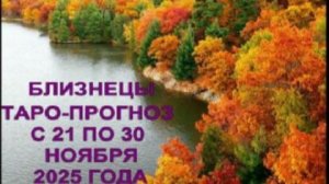 БЛИЗНЕЦЫ ТАРО-ПРОГНОЗ С 21 ПО 30 НОЯБРЯ 2025 ГОДА