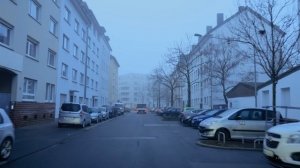 Германия. Утренняя поездка по центру города Франкфурт в формате 4К