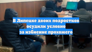 В Липецке двоих подростков осудили условно за избиение прохожего