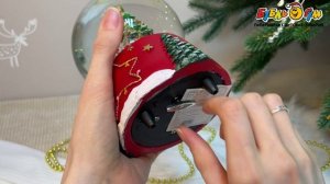 318401 Шар снежный Lanson goods Елка с Дед Морозом музыкальный стекло пластик 10см